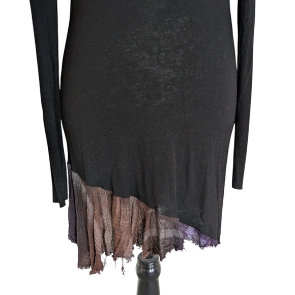 Wool Dress Women Small Witchy Whimsigoth Shabby Fairy French Cold Shoulder Black - Picture 8 of 11